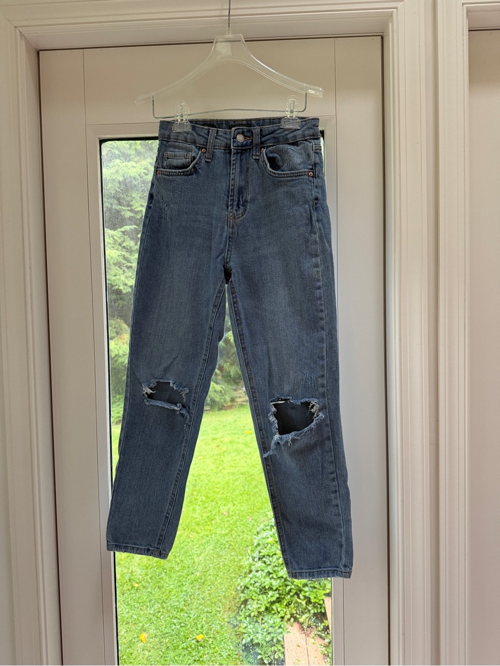 wild fable Straight-Leg Distressed Blue Jeans